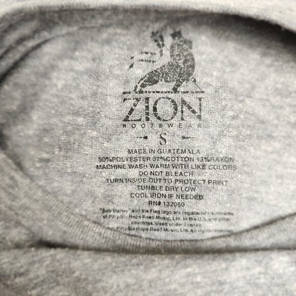 Bob Marley One Love Album Zion Rootswear Gray Short Sleeve T-Shirt Men's Size S - Picture 4 of 4